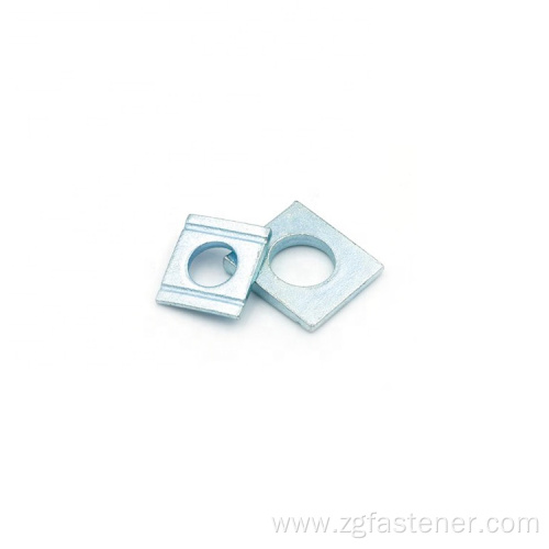 Blue white zinc square washers